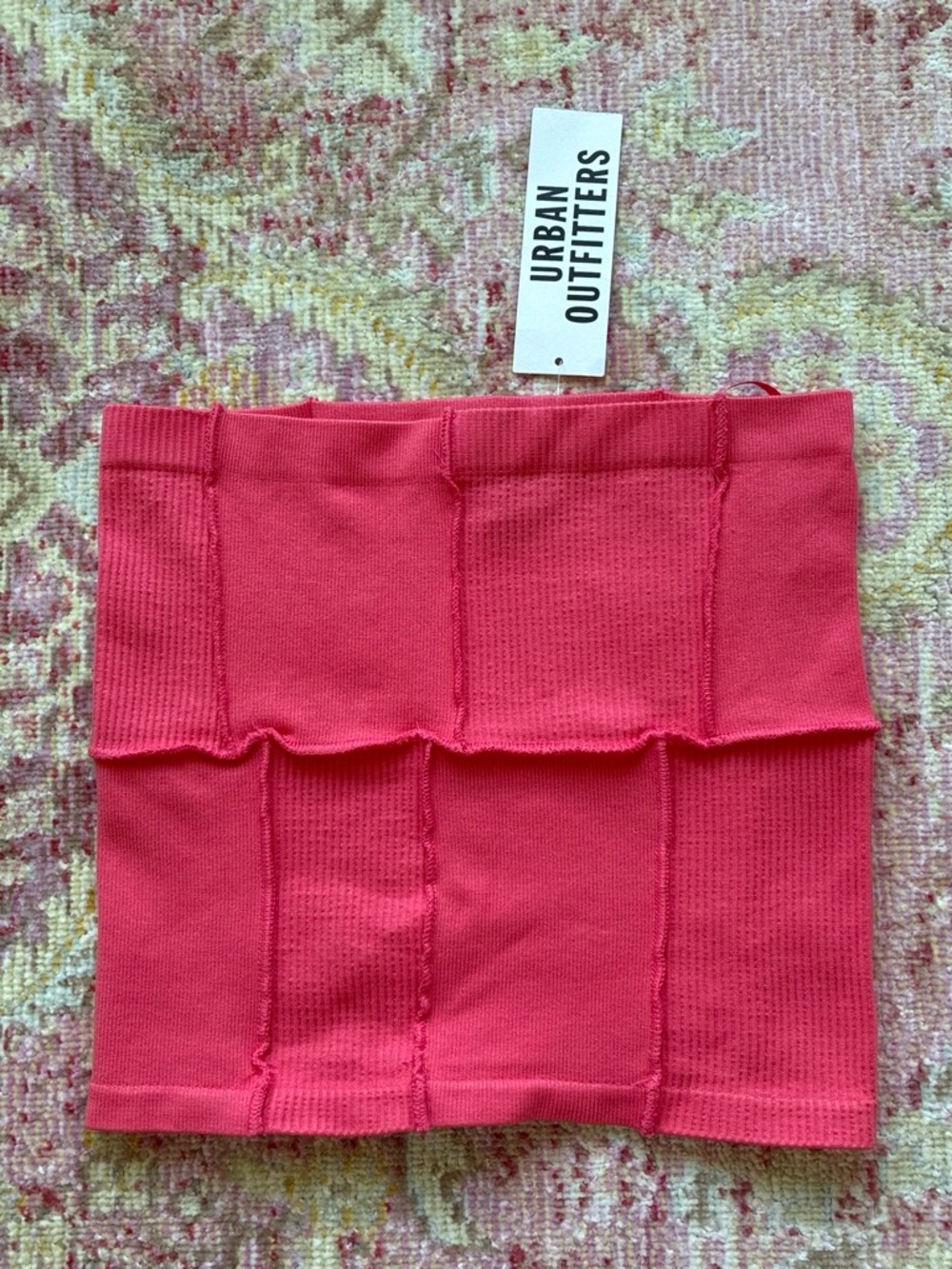 Urban Outfitters Bright Coral Ribbed Tube Top
